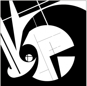 black abd white album cover sketch with small lines