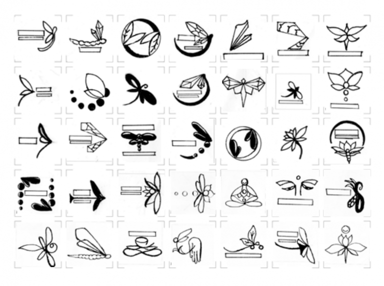 sketches of dragonfly logos