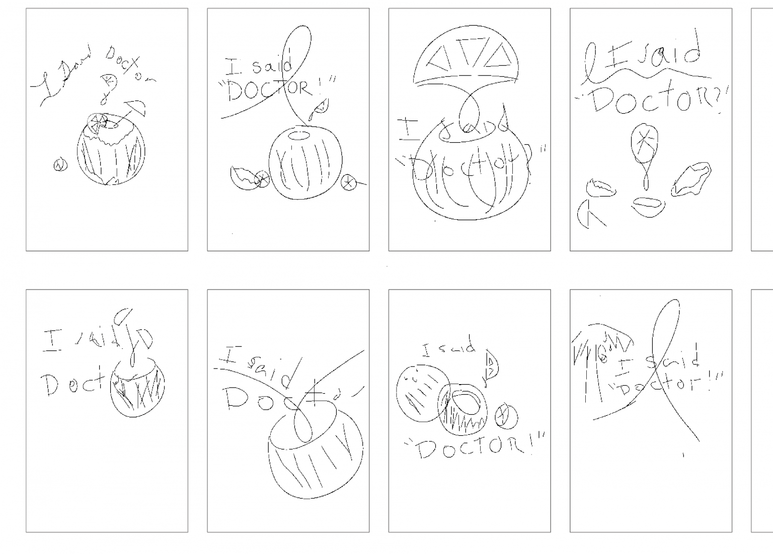 eight sketches of lyme coconut concepts