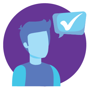 Icon of person with short hair speaking