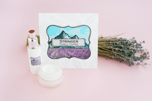 lavender products and lavender bundle with colorful logo card