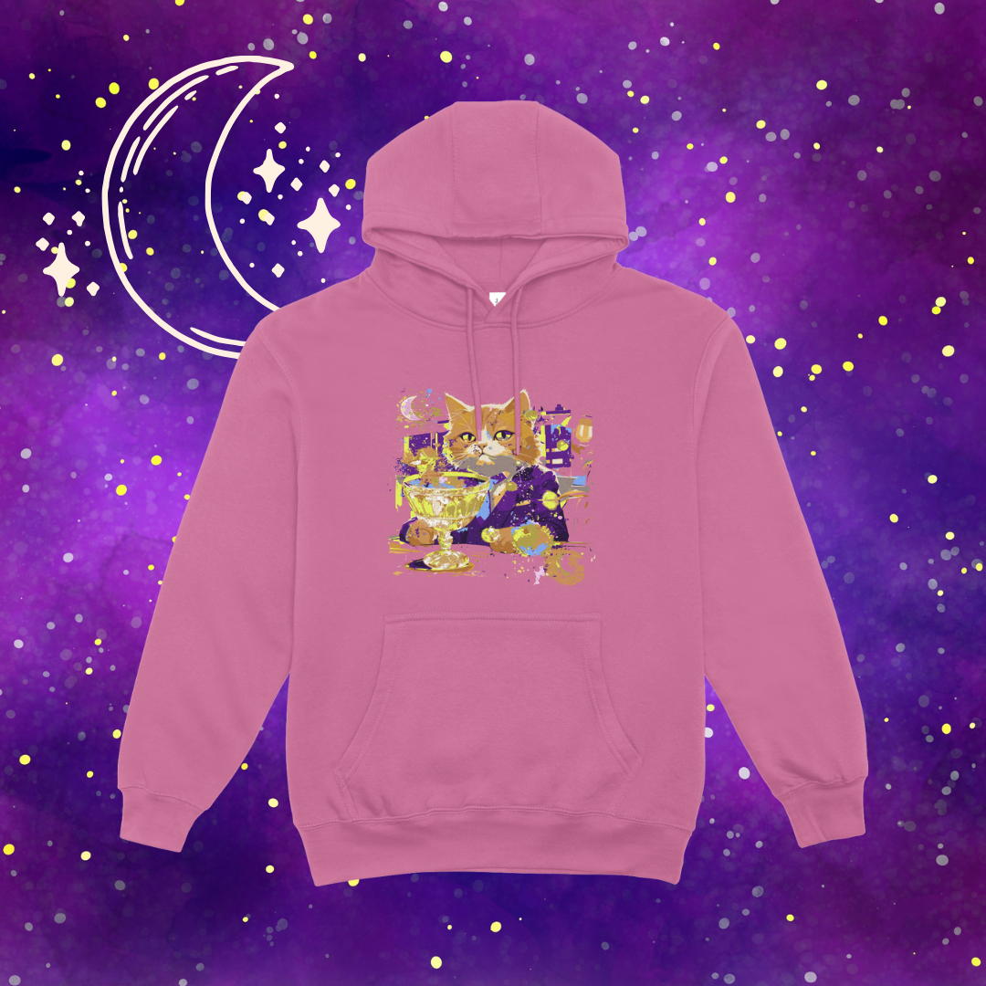 Page of Cups inspired cat hoodie.
