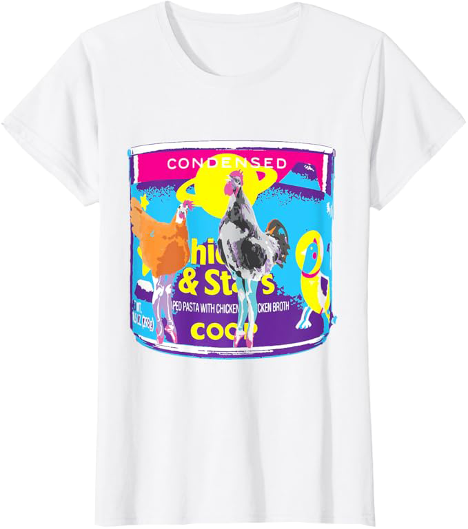 Chicken soup t-shirt on white.